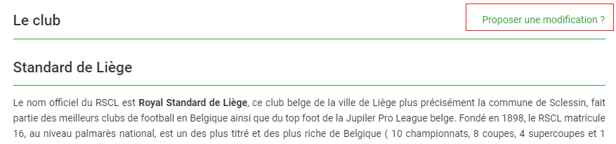 Proposez une modification de la page
