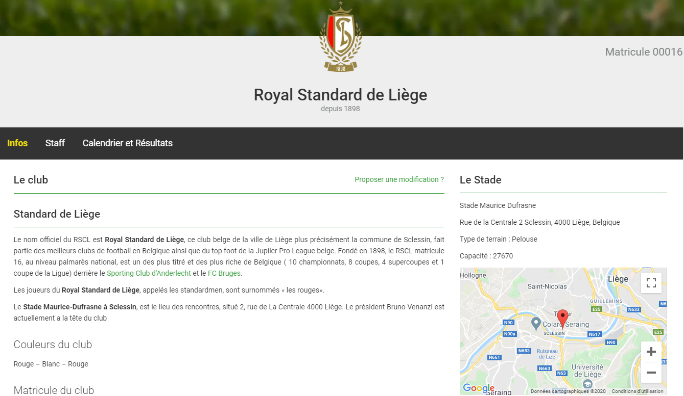 Sélectionnez un club, une équipe ou un joueur