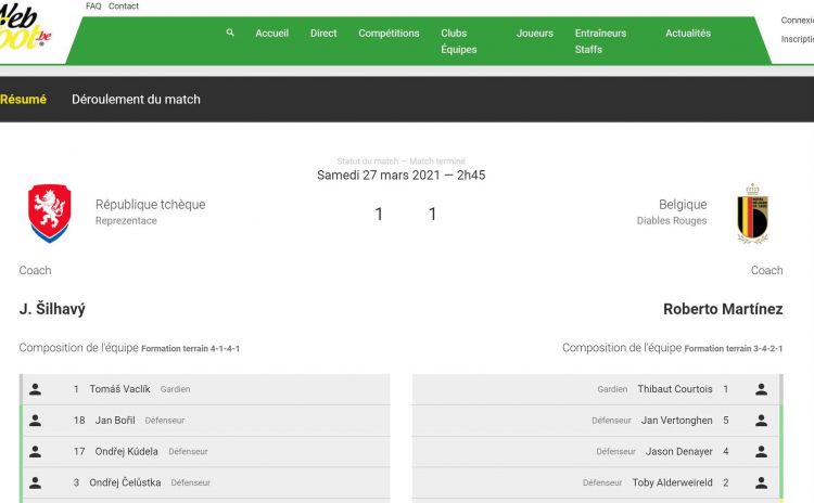Tchéquie Belgique Groupe E Tchéquie Belgique match nul