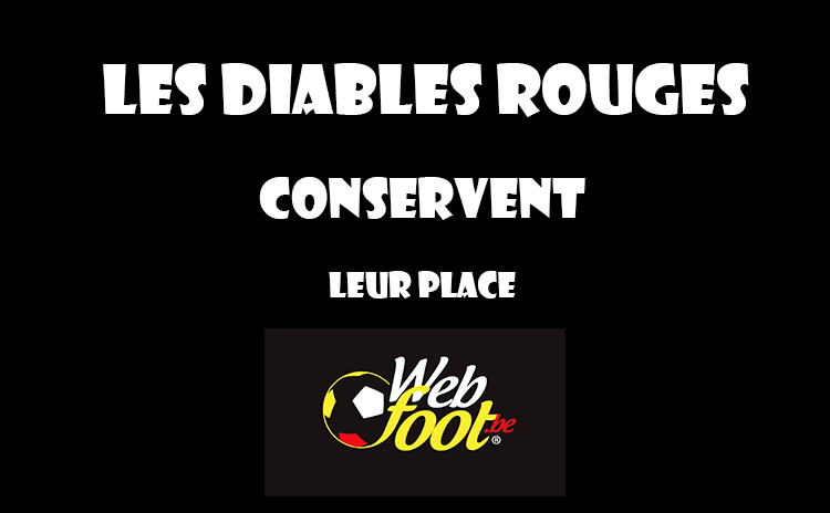 La Belgique toujours numéro 1 Les Diables Rouges conservent leur première place